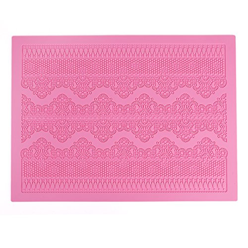 Huge Big Lace Embossing Soft Silicone Mold Mould Mat Sugar Craft Icing Cake Cupcake Fondant