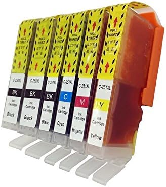 Esmezon- Canon OEM Genuine PGI-250 &amp; CLI-251 Colors (CMY) and PGI/CLI Black Ink Cartridges - 5 Pack (STA NDARD)