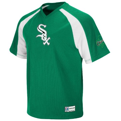 Chicago White Sox Majestic Green V-Neck Crusader Jersey