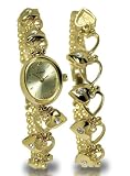 Image of Limit 6374G.15 Ladies Gold Plated Stone Set Watch with Matching Bracelet