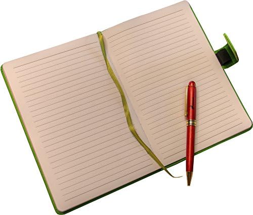 Premium Leather-Bound Notebook by Inspirobooks - Features 100 Lined Pages, Sewn Cover, Bookmark, and Magnetic Closure - Rosewood Pen Included - Satisfaction Guaranteed