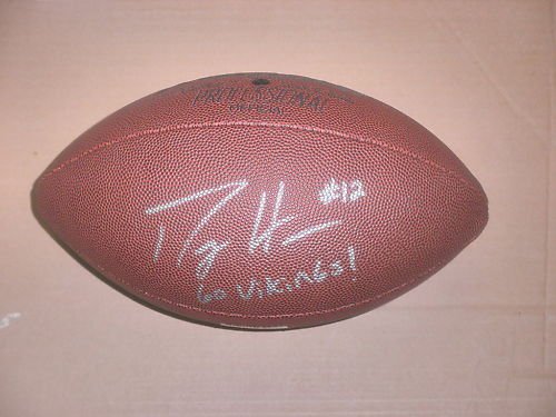 PERCY HARVIN SIGNED AUTOGRAPHED FOOTBALL MINNESOTA VIKINGS