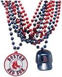 MLB Boston Red Sox Team Medallion, Mini-Helmet and Mardi-Gras Bead Set