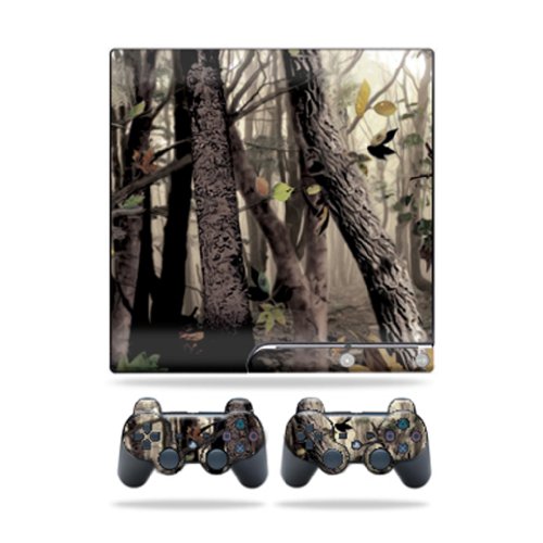 Protective Vinyl Skin Decal Cover for Sony Playstation 3 PS3 Slim Skins + 2 Controller Skins Tree Camo