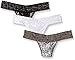 Maidenform Women's One Size Lace Thong #40118 3 Pack Bundle
