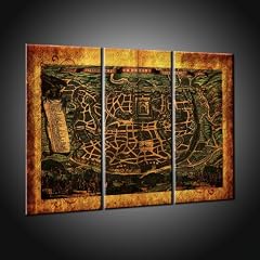 Kunstdruck Kunstdruck Weltkarte von Jerusalem im Jahr 166 auf Leinwand in 55x40