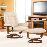 Adjustable Taupe Leather Recliner and Ottoman , Office Chair