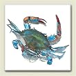 Tile Trivet 876 ~Blue Crab~ 6 inch x 6 inch