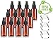 Amber 2 oz Boston Round PET Bottles (BPA Free) with Treatment Pump (12 Pack) + Labels