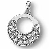 14kt White Gold Half Moon Diamond Pendant