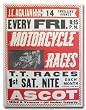1962 Ascot Motorcycle Racing Program Poster Print