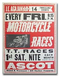 1962 Ascot Motorcycle Racing Program Poster Print
