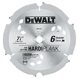 DeWalt DW3193 HardiPlank  7-1/4 6 Tooth PCD Diamond Fiber Cement Blade