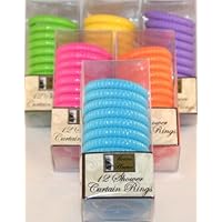Bright Ribbed Plastic Shower Rings-Yellow