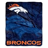NFL Denver Broncos 50-Inch by 60-Inch Raschel Plush "Roll Out" Design