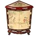 EXP Handmade Asian furniture-28" Red & Gold Lacquer Chinese Corner Cabinet - Imperial Maiden Design