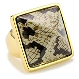 Kenneth Jay Lane Snake Print Pyramid Ring, Siz