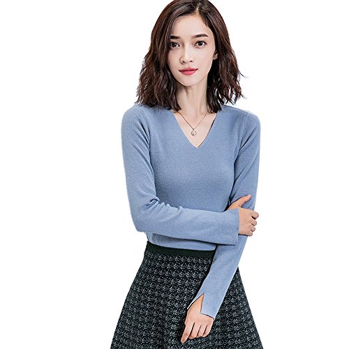 DSkira レディース セーター Vネック ニット 定番 シンプル 袖Vタイプ 【DS-026】