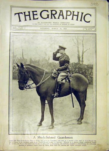 ウェールズ近衛兵の王子の肖像画の擲弾兵の印刷物 1919 年