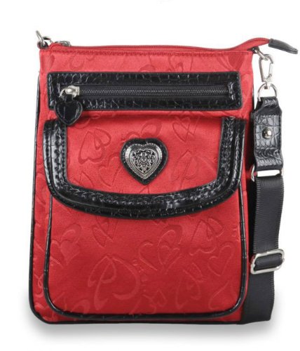 Red 2 Piece Heart Accent Rolling Travel Bag Set -- Not Brighton, Just Inspired!