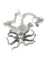 Femme Metale .925 Sterling Silver Octopus Necklace