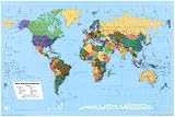World Map Maps Poster Print, 36x24