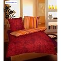 Fein Biber Bettw�sche 2tlg. 135x200 in burgund orange