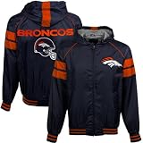NFL Men's Denver Broncos Full Zip Hooded Jacket (Blue, Medium)