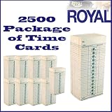 Royal 2500 Package of Time Cards for TC100/TC200 Time Clock