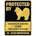 PROTECTED BY " AMERICAN ESKIMO HOME SECURITY SYSTEM " PARKING SIGN DOG