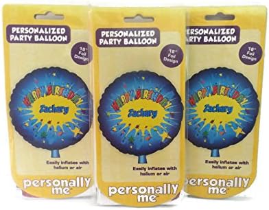 Personalized Party Balloon Decoration Happy Birthday Zachary (3 Pack)