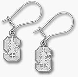 Stanford Cardinal 3/8 S with Tree Dangle Earrings - Sterling Silver Jewelry