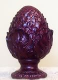 Oakleaf Cone Finial in Mahogany finish for a 1-3/8" dowel rod - 2/pack [CAPITOL CITY LUMBER]