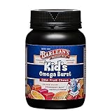 Barlean's Kid's Omega Burst DHA Fruit Chews, Strawberry Blast, Orange Splash, Cherry Extreme 30 ea