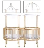 Little Miss Liberty 92-1PTW-NW Disney's Winnie the Pooh Phraseology Twin Round Crib Finish: Natural Wood