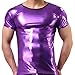 YiZYiF Sexy Men's Leather Look PVC Underwear Clubwear T-shirt Xmas Dance Top