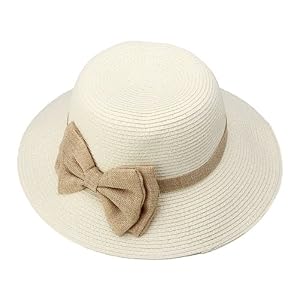 Chapeau De Paille Plage Noeud Papillon Ruban Soleil Estival Femme Mode