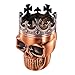 Golden Bell Herb Spice Coffee Grinder Crown Skull - Red Bronze