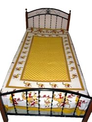Indian Bedding Corn Yellow Camel Print Bed Linen Cotton Bedspreads