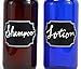 2 Pack Firefly Craft Amber Plastic Pump Bottles with Chalkboard Labels, 16 ounces each