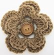 Handmade Decorative Cupcake Topper - Flower Pin Gift Idea - Caramel Chocolate (Crocheted By Hand/one-of-a-kind)