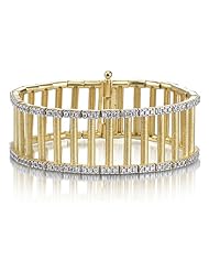 14K Yellow Gold Matte-Finish Florentine-Finish Hand-Crafted Bracelet, Enhanced with Pave Set Diamonds14K Yellow Gold Matte-Finish Florentine-Finish Hand-Crafted Bracelet, Enhanced with Pave Set Diamonds..