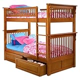 Colorado Twin Over Twin Bunk Bed with Raised Panel Drawer - Caramel Latte