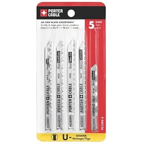 Porter-Cable PC1295-5 U-Shank Jigsaw Blade Assortment, 5-Piece: Home Improvement
