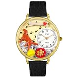 Whimsical Watches Unisex Irish Setter Black Skin Leather Watch #G0130047