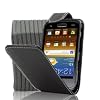 Black Flip Case Cover & Protective Sock For Samsung Galaxy W I8150 By Kolay