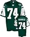 Nick Mangold Jersey: Reebok Green Replica #74 New York Jets Jersey - Large