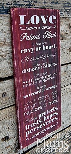 Love is Patient, Love is Kind (1 Corinthians 13:4-7), Weathered Wood Wall Art