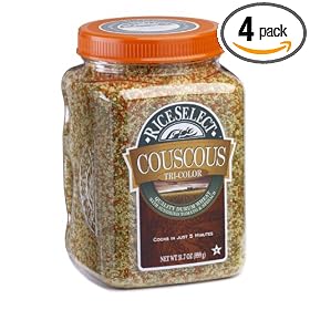 RiceSelect Tri-Color Couscous, 31.7-Ounce Jars (Pack of 4)