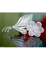 Sterling silver brooch, Silver Allamanda